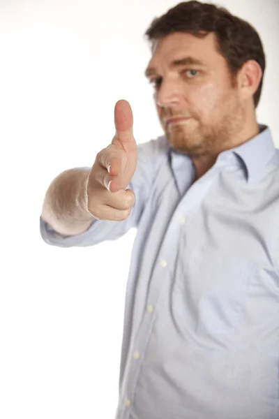 Man showing gun with his fingers — Stock Photo, Image