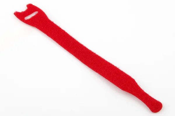 Kırmızı Velcro kablo bağı — Stok fotoğraf