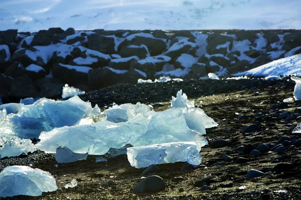 Ledové kry na ledovcové laguny Jokulsarlon na Islandu — Stock fotografie