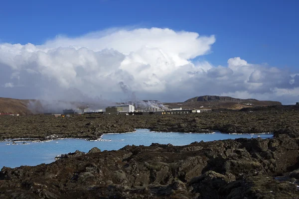 Geotermální lázně modrá laguna na Islandu — Stock fotografie
