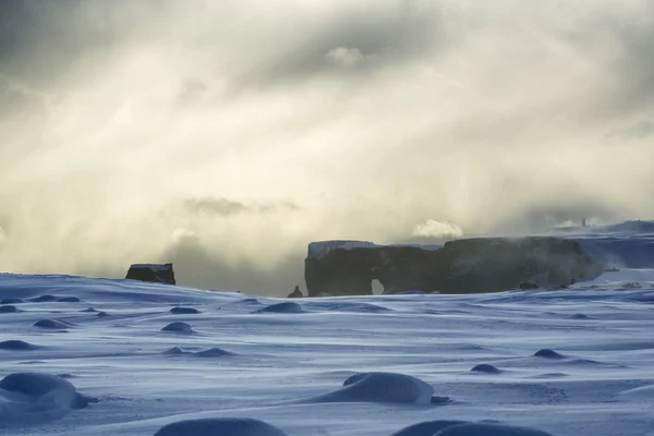 Yarımada Dyrholaey sabah ışık south Iceland'deki / daki — Stok fotoğraf