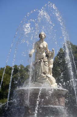 Heykel Latona çeşme Herrenchiemsee, Bavyera, closeup