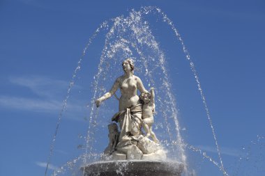 Heykel Latona çeşme Herrenchiemsee, Bavyera, closeup