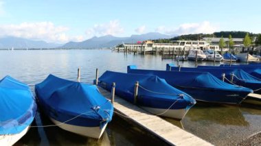 Bavaria, Almanya için Chiemsee Gölü Panoraması