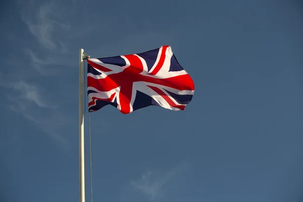 Flaga Wielkiej Brytanii w świetle wieczoru — Zdjęcie stockowe