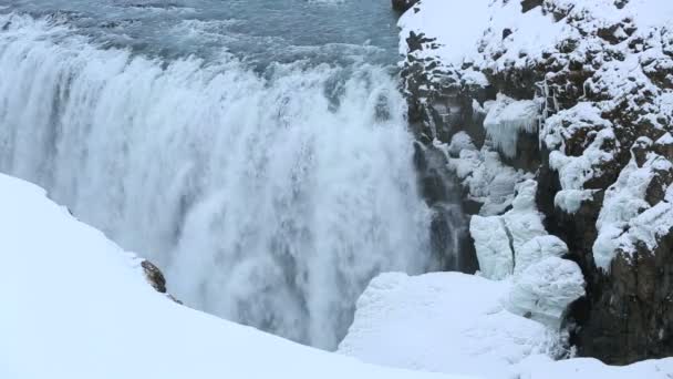 Cascade Gullfoss en hiver avec audio 