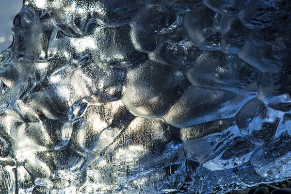 Detailní záběr na ledu bloku na ledovcové laguny Jokulsarlon, Island — Stock fotografie