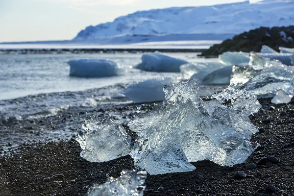 冰块在冰川湖 Jokulsarlon，冰岛 — 图库照片