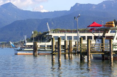 Gemi iskelede Chiemsee, Bavyera