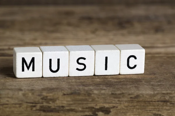 La palabra música escrita en cubos —  Fotos de Stock