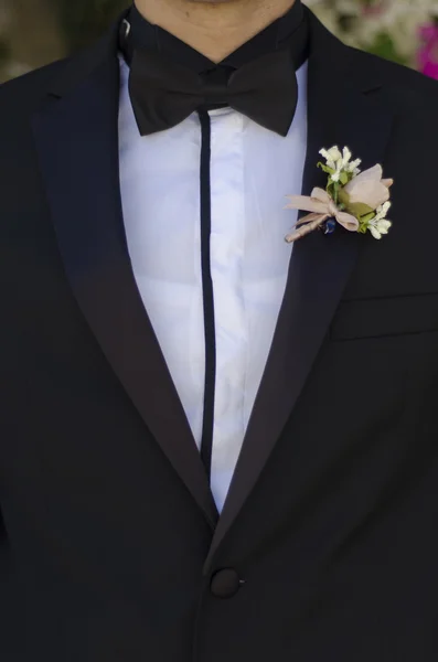 Tuxedo and boutonniere — Stock Photo, Image