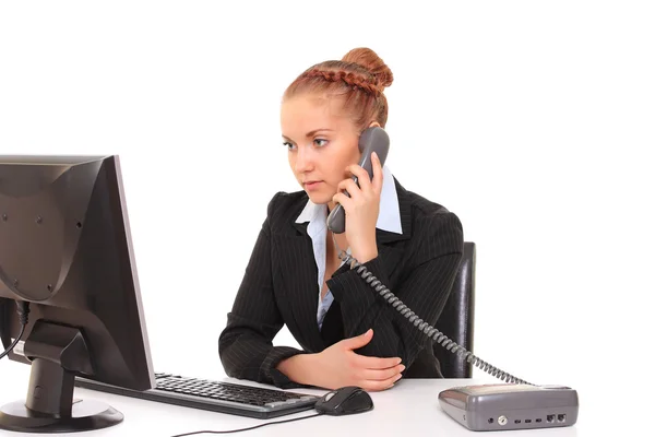 Female executive talking on phone — Stock Photo, Image