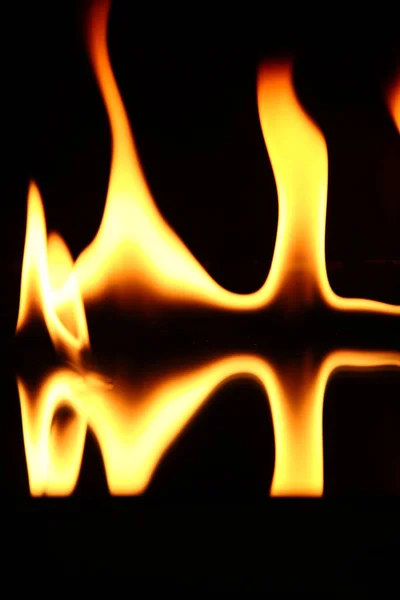 Beautiful Fire Flames Black Background — Stock Photo, Image