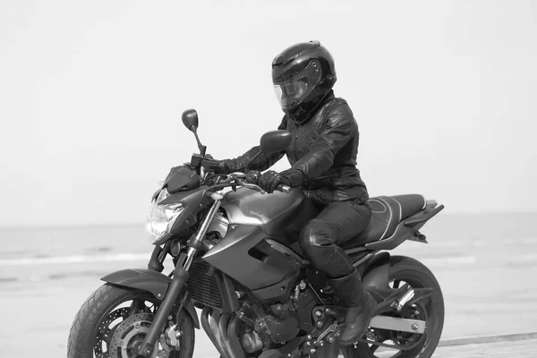 Young Girl Motorcycle Summer — Stock Photo, Image