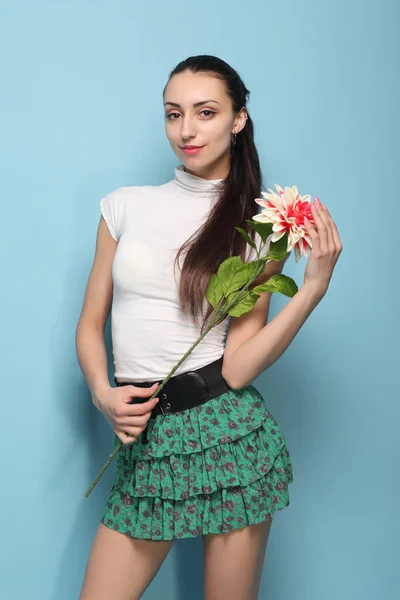 Schöne Teenager Modell Mädchen Kleid Genießen Die Natur — Stockfoto