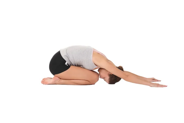Mujer joven entrenando yoga —  Fotos de Stock
