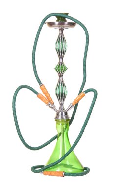 beyaz izole basit yeşil nargile