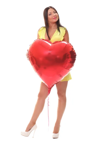 Chica con corazón — Foto de Stock