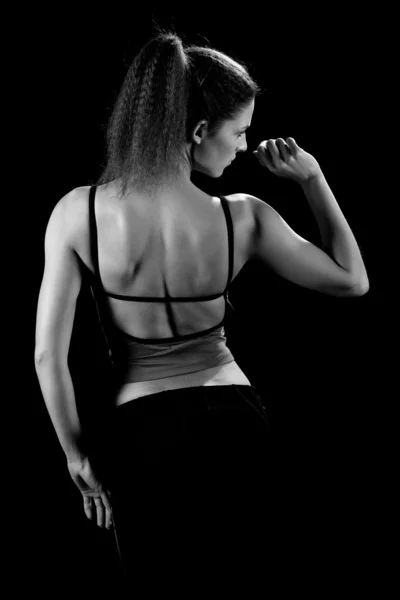 Athlète féminine posant — Photo