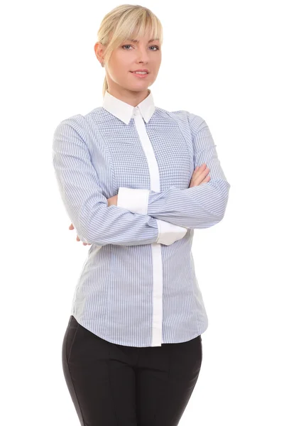 Mujer sobre fondo blanco — Foto de Stock