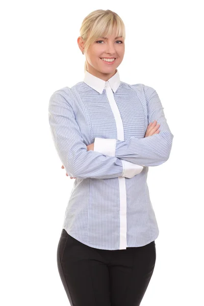 Mujer sobre fondo blanco — Foto de Stock