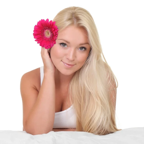 Portret van een schattig blondje — Stockfoto