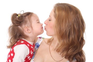 genç kadın kızıyla birlikte 