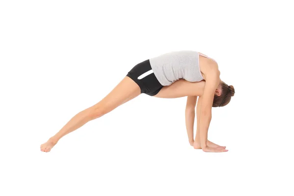 Woman training yoga — Stock Photo, Image