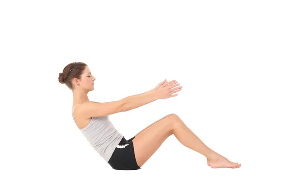 Woman training yoga — Stock Photo, Image