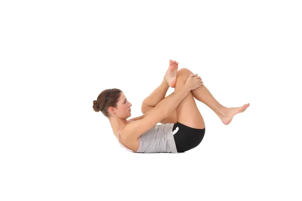 Woman training yoga Stock Image