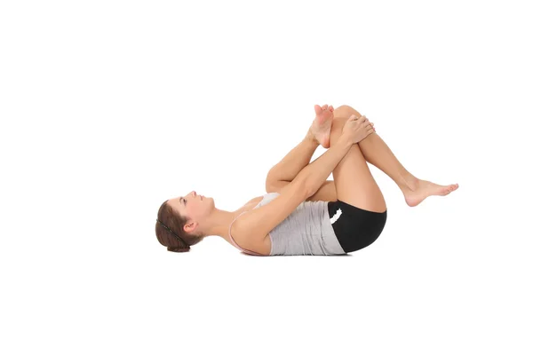 Woman training yoga Stock Image