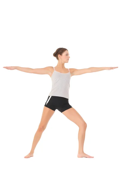 Vrouw opleiding yoga Stockfoto