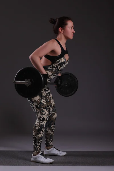 Fitness girl liftings weights — Stock Photo, Image