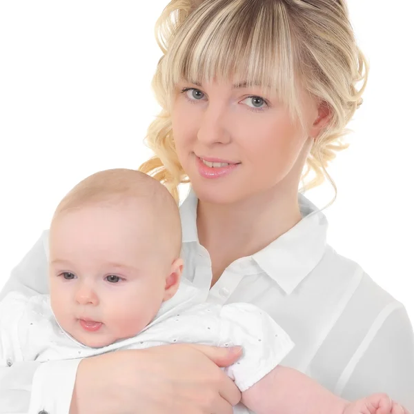 Glückliche Mutter hält ihr Baby — Stockfoto