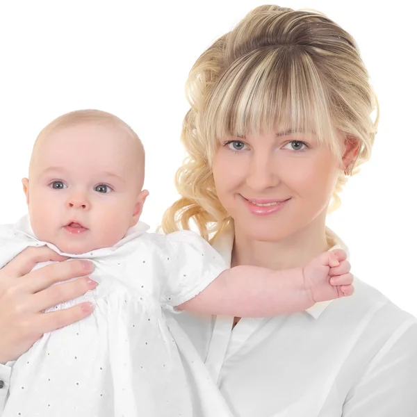 Glückliche Mutter hält ihr Baby — Stockfoto