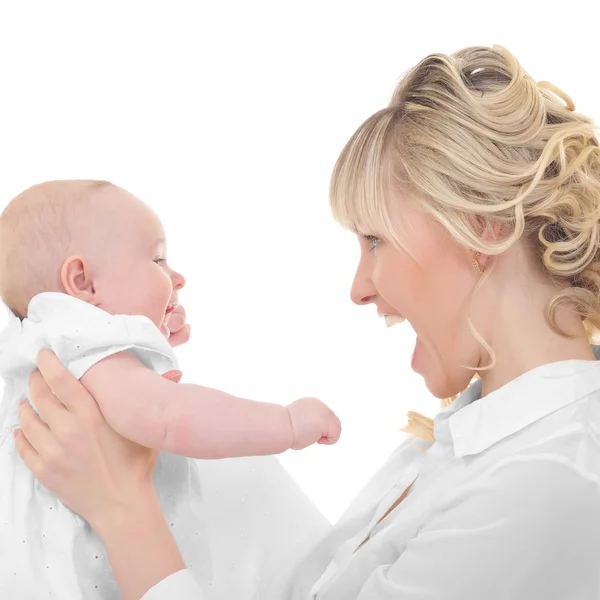 Happy mother holding her baby — Stock Photo, Image