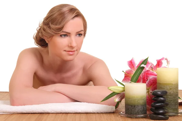 Mooi en gezond vrouw krijgen spa-behandeling — Stockfoto