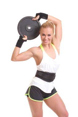 girl with weights of the rod clipart