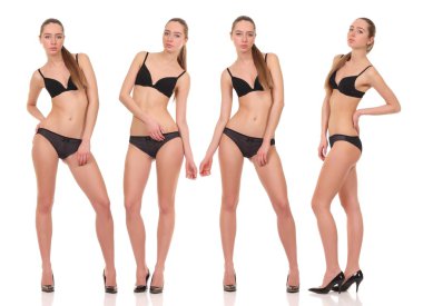  beyaz iç çamaşırı ile seksi bir vücut
