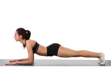 Yoga yaparken esnek kız