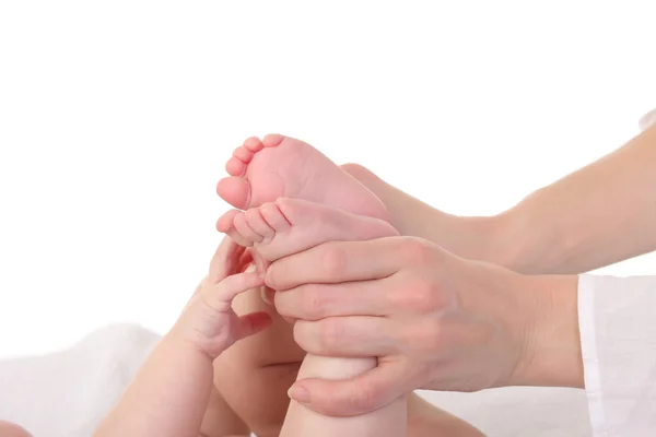 Bir bebeğin ayak Masaj — Stok fotoğraf