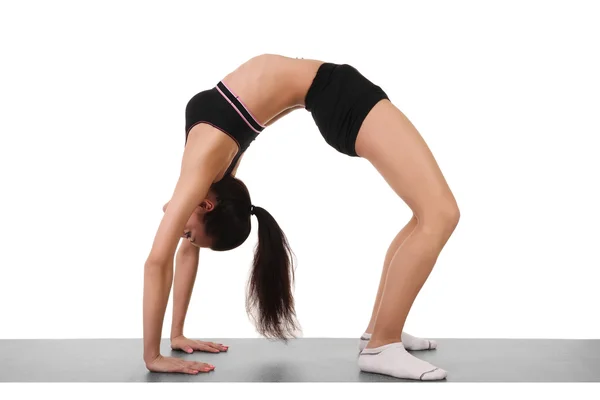 Flexibla flicka gör yoga — Stockfoto