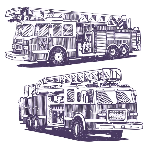 Firetruck vector drawings — Stock Vector