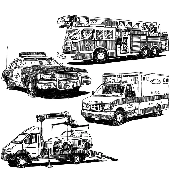 Autos vector drawings set — Stock Vector