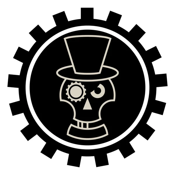 Skull in Hat  cylindre — Stock Vector