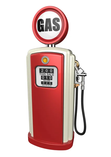 Retro gas pomp 3d render — Stockfoto