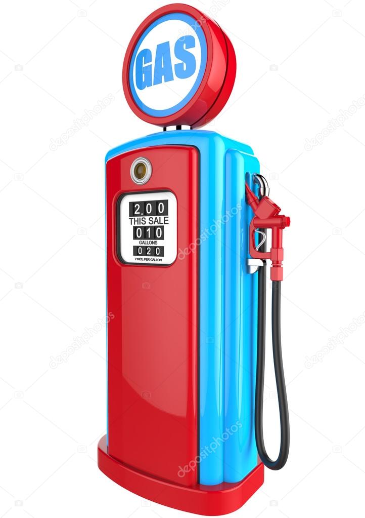 Retro gas pump 3D render