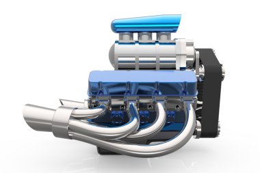 Hot rod V8 motoru 3d render