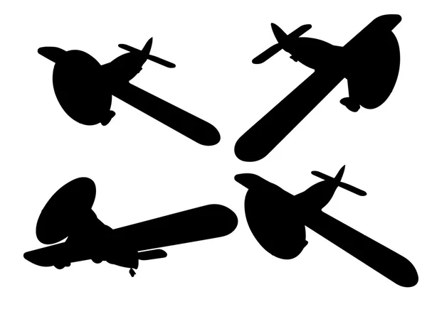 Vector geïsoleerd propeller vliegtuig set — Stockvector