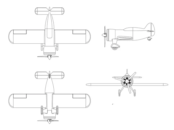 Conjunto de plano de hélice aislado vectorial — Vector de stock